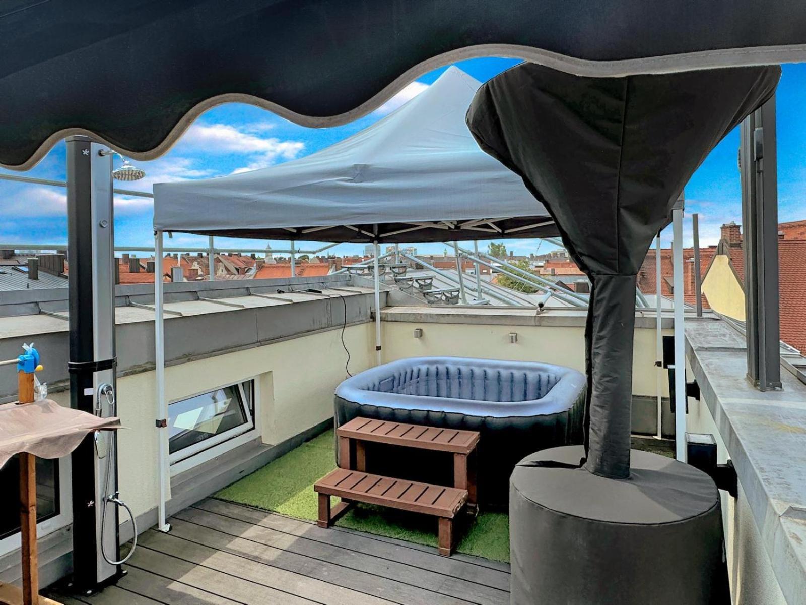 6 Zimmer Maisonette-Penthouse Pool Dachterrasse Luxus München Eksteriør billede